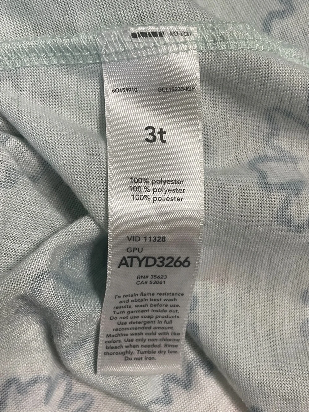Carter's Mint Green Floral Toddler Girl Nightgown